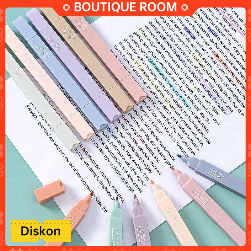 

Ready✨Morandi 6 Pcs/set Berwarna Neon Pena Kepala Ganda Pena Stabilo Seni Spidol Siswa Spidol Anak Alat TulisBER
