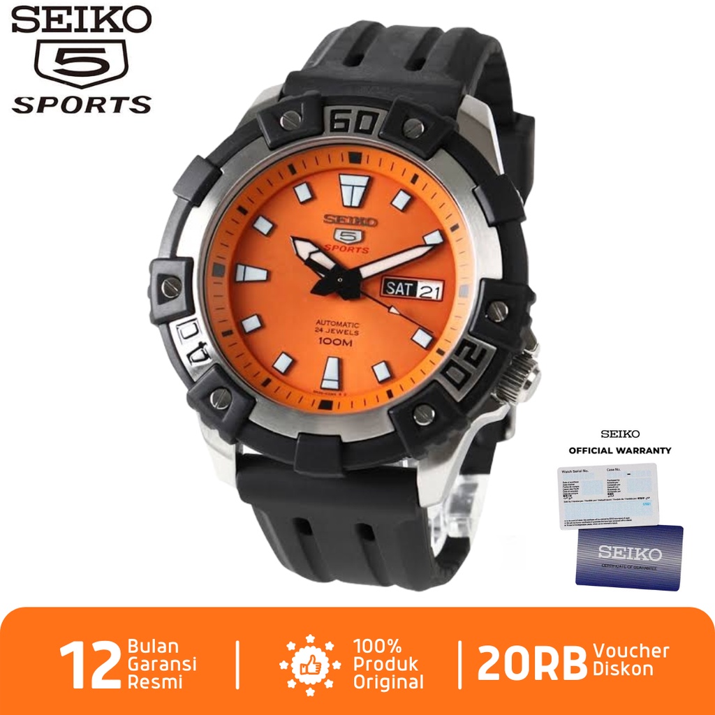 Seiko 5 Sports SRP473 Jam Tangan Pria Seiko 5 Automatic SRP473K1 Rubber Strap