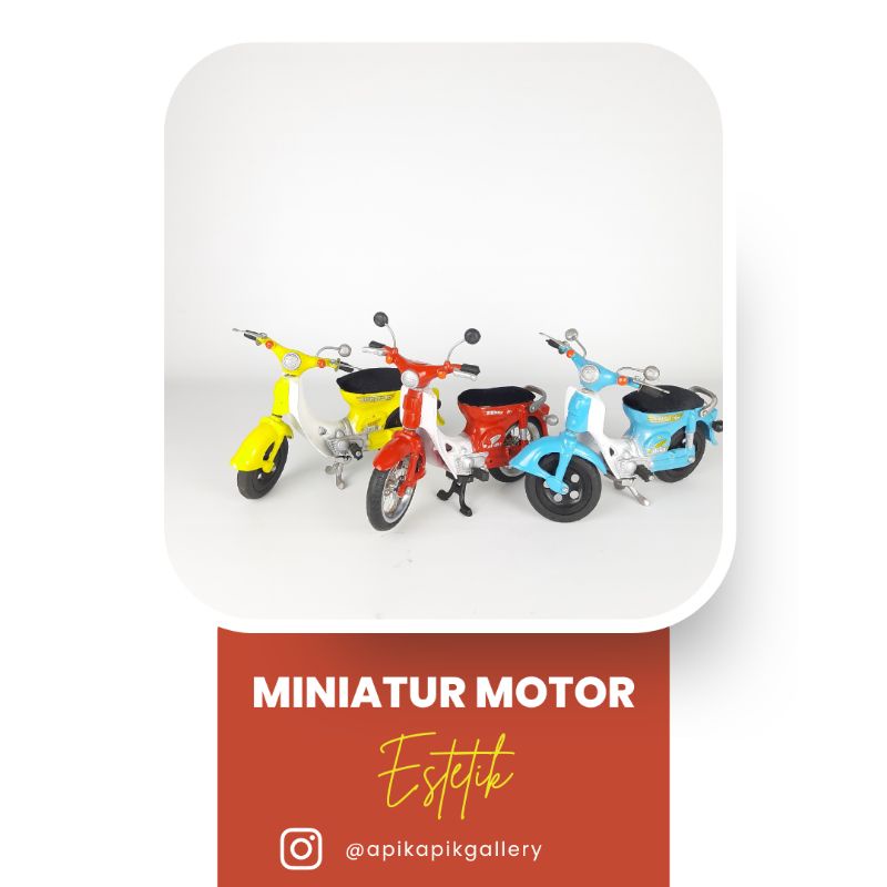Miniatur  motor Honda C70 - Miniatur Honda pitung - Minatur Motor Unik - Miniatur Motor Antik