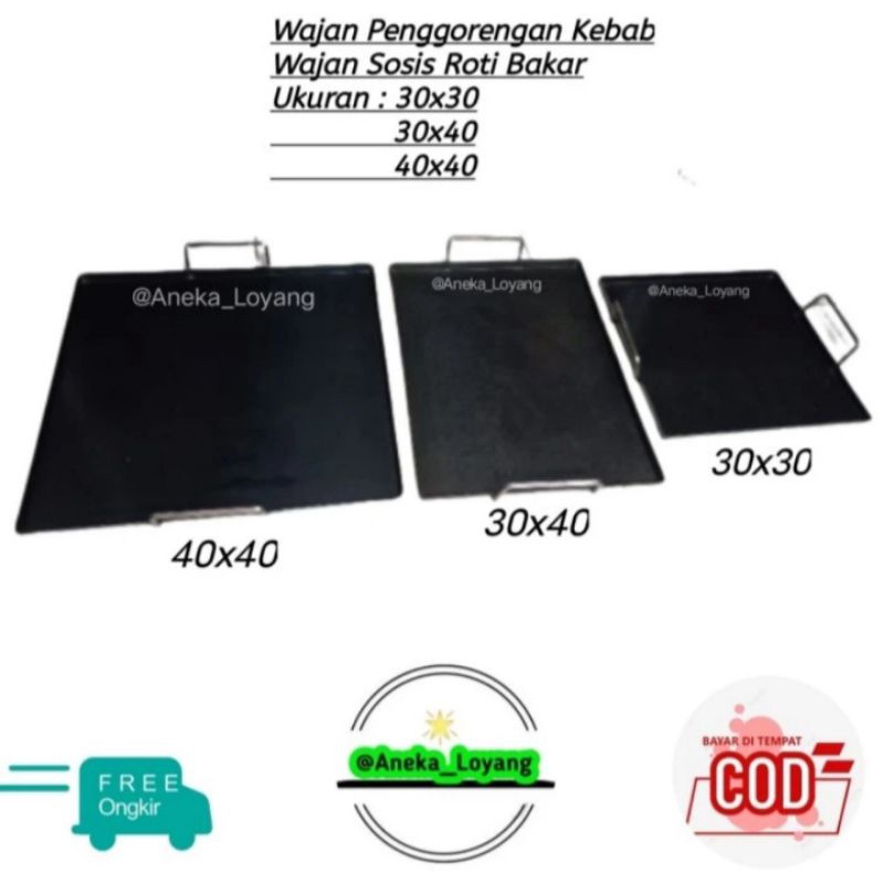Wajan Roti Bakar / Wajan Burger / Wajan Penggorengan Kebab / Wajan