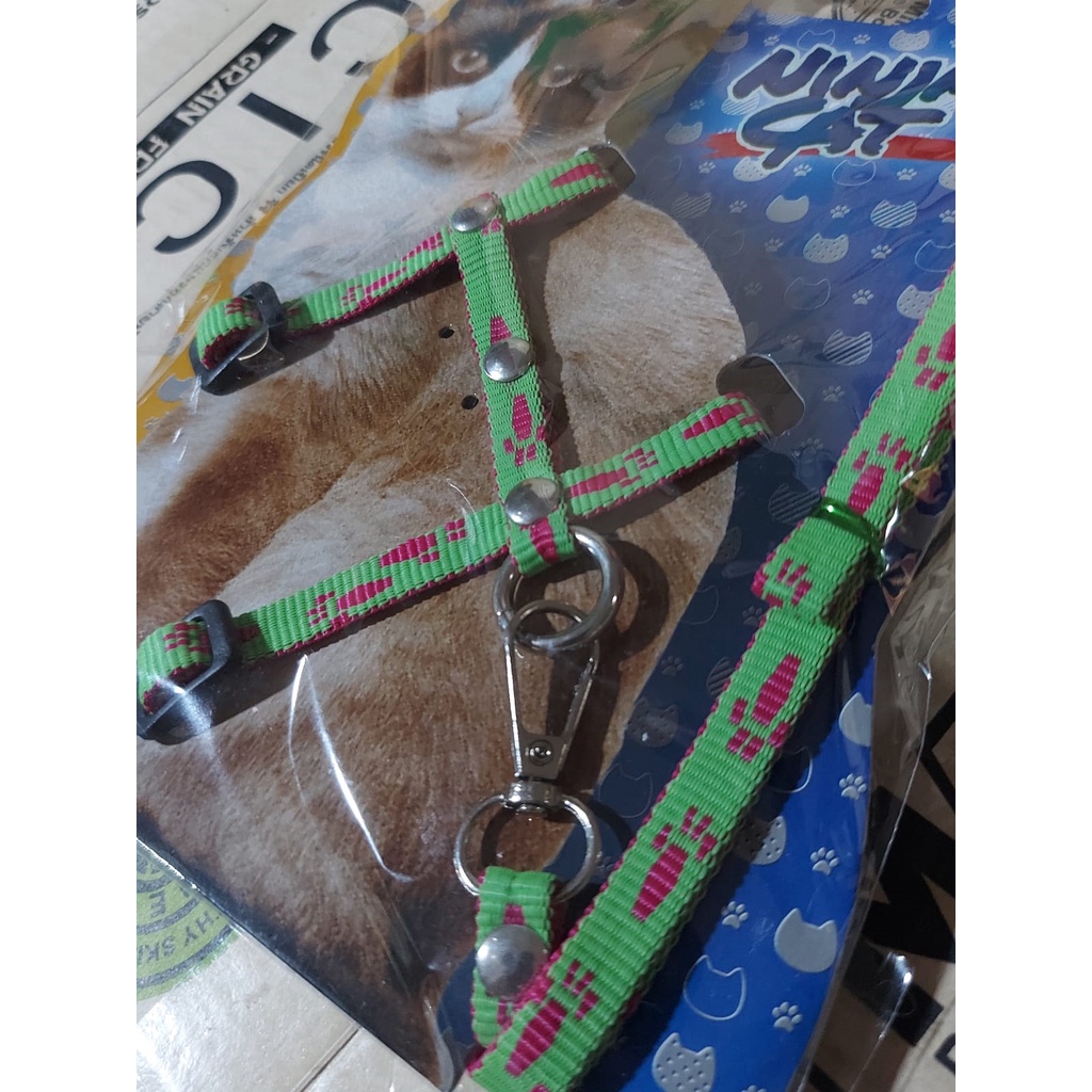 TALI TUNTUN KUCING / HARNESS MOTIF BAHAN TEBAL BERKUALITAS