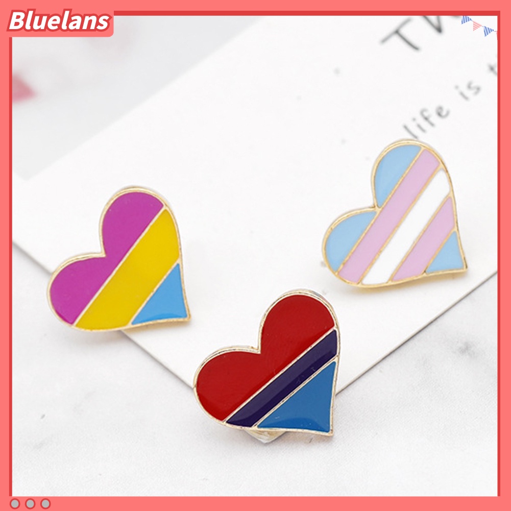 Bluelans Cute Rainbow Heart Enamel Brooch Pin Gay Pride Metal Badge Hat Collar Jewelry