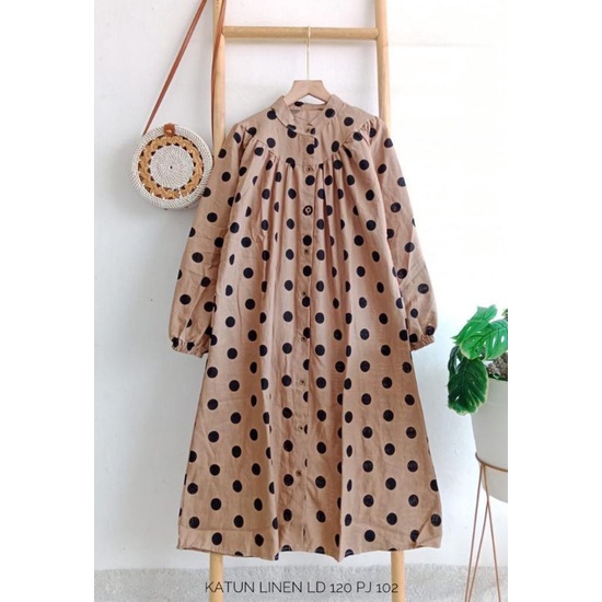 ATASAN TUNIK POLKADOT 2 WARNA - TUNIK WANITA LD 120 - ATASAN WANITA TUNIK MURAH KEKINIAN