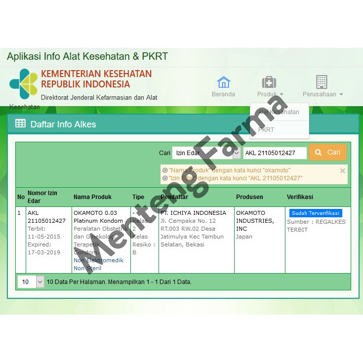 Kondom Okamoto 003 Platinum - Isi 3