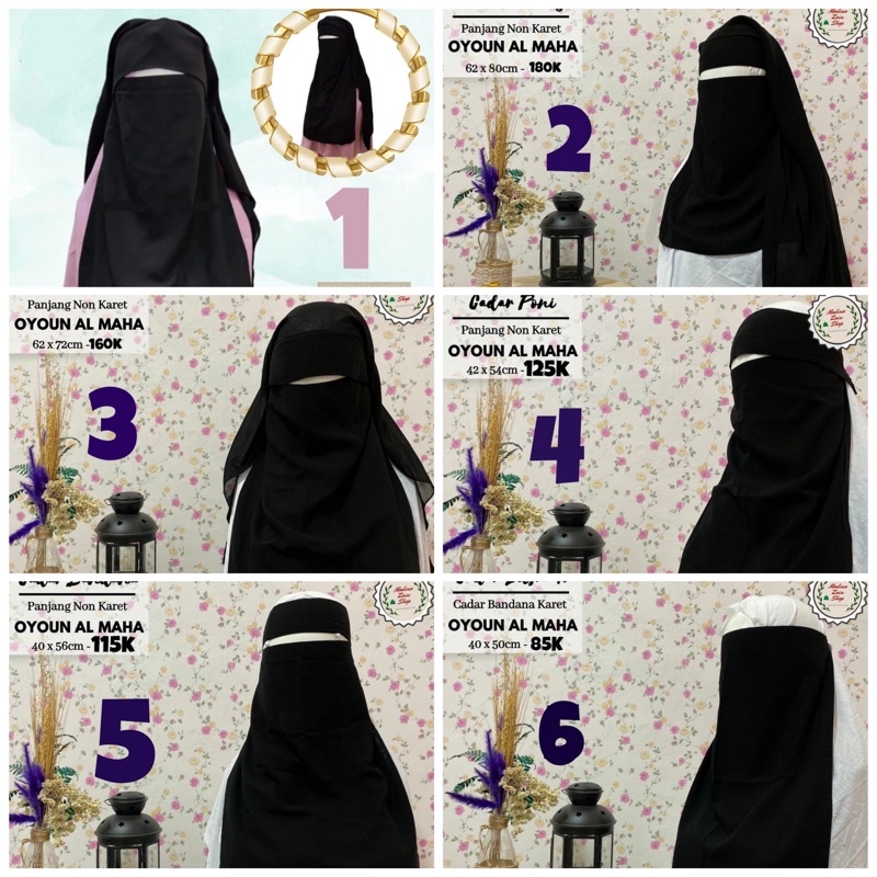 Cadar Niqab Saudi Madinah Oyoun Almaha Original