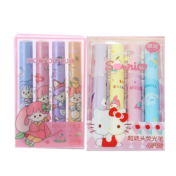 4 Pcs Highlighter Stabilo Set Warna Warni OSM-ST0067