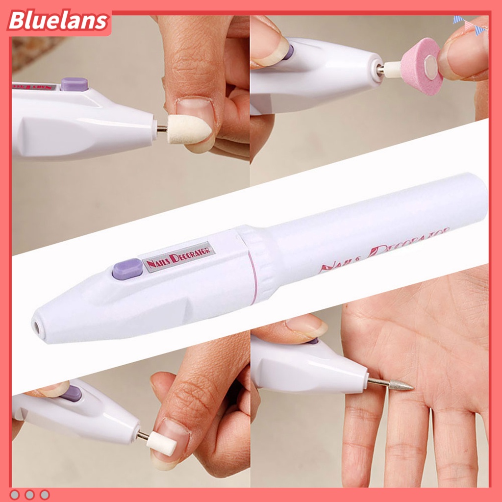 Bluelans Pen Kikir Kuku Elektrik Portable Untuk Manicure / Pedicure