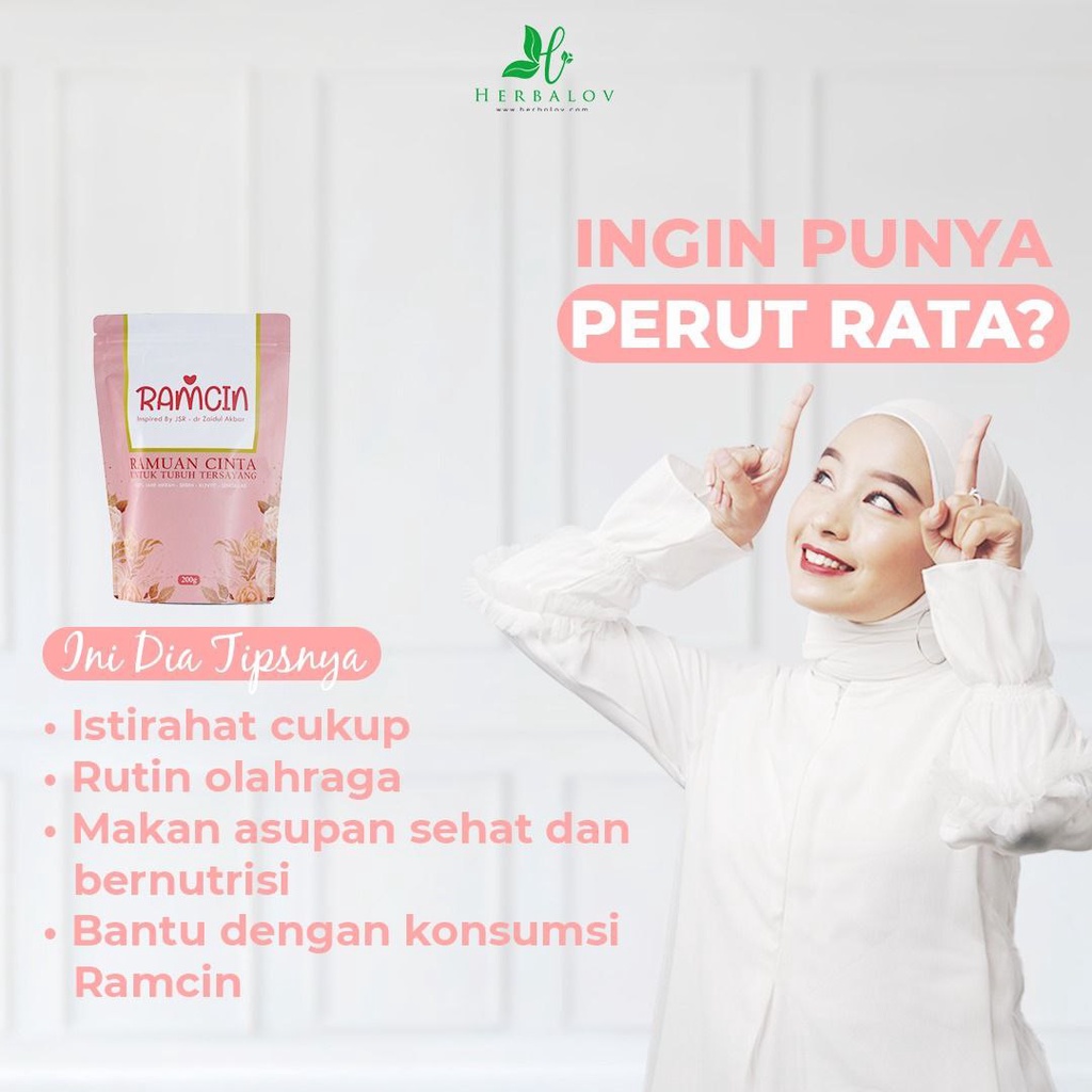 

Herbalov Ramcin Suplemen Diet Herbal Kesehatan Pelangsing Maag Nyeri Haid 100 gr Rimpang Jahe Merah Lengkuas Sereh Kunyit