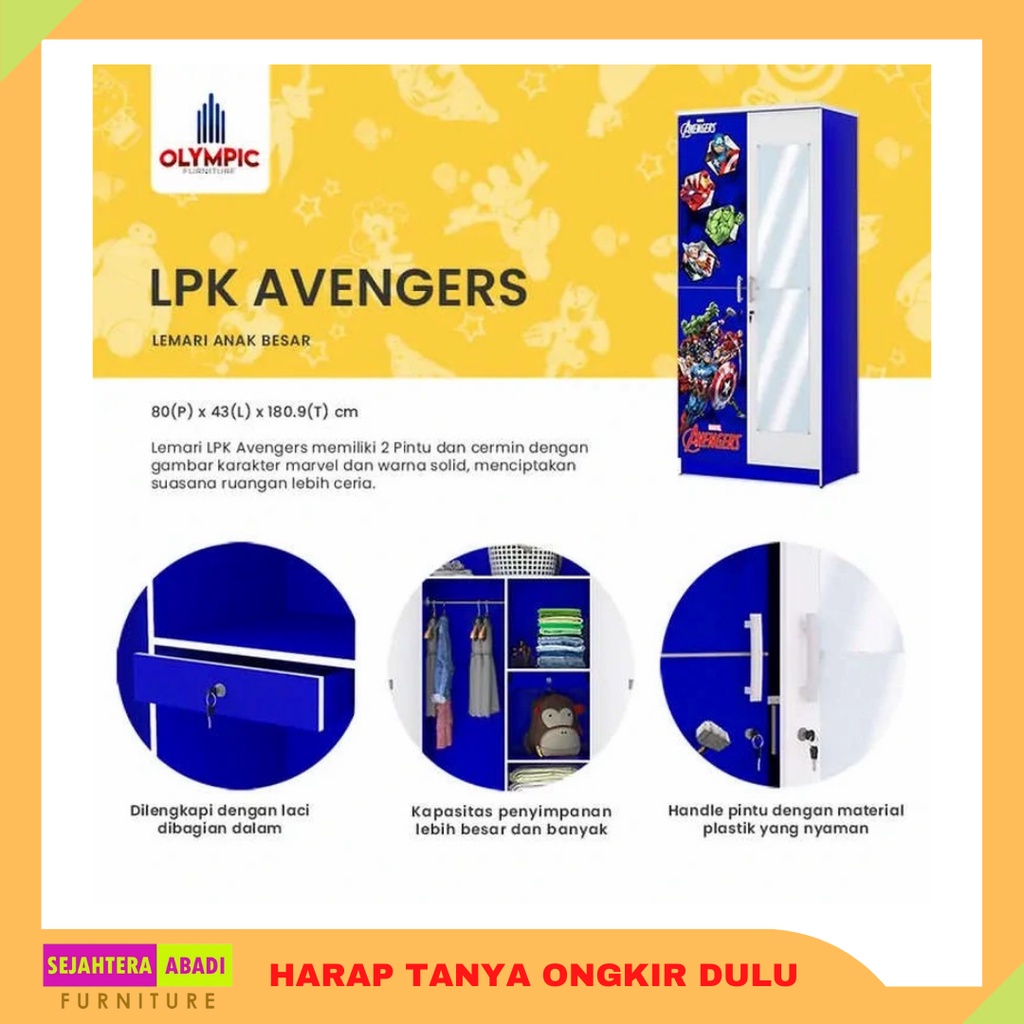 olympic lemari pakaian anak, lemari baju, lemari anak LPK 0139 Avenger