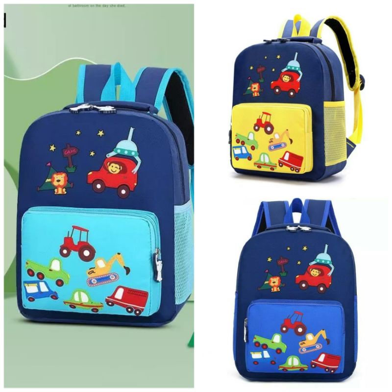 Tas Anak Sekolah Ransel Anak Karakter Backpack Anak Paud dan TK Laki Laki Perempuan Cars FK