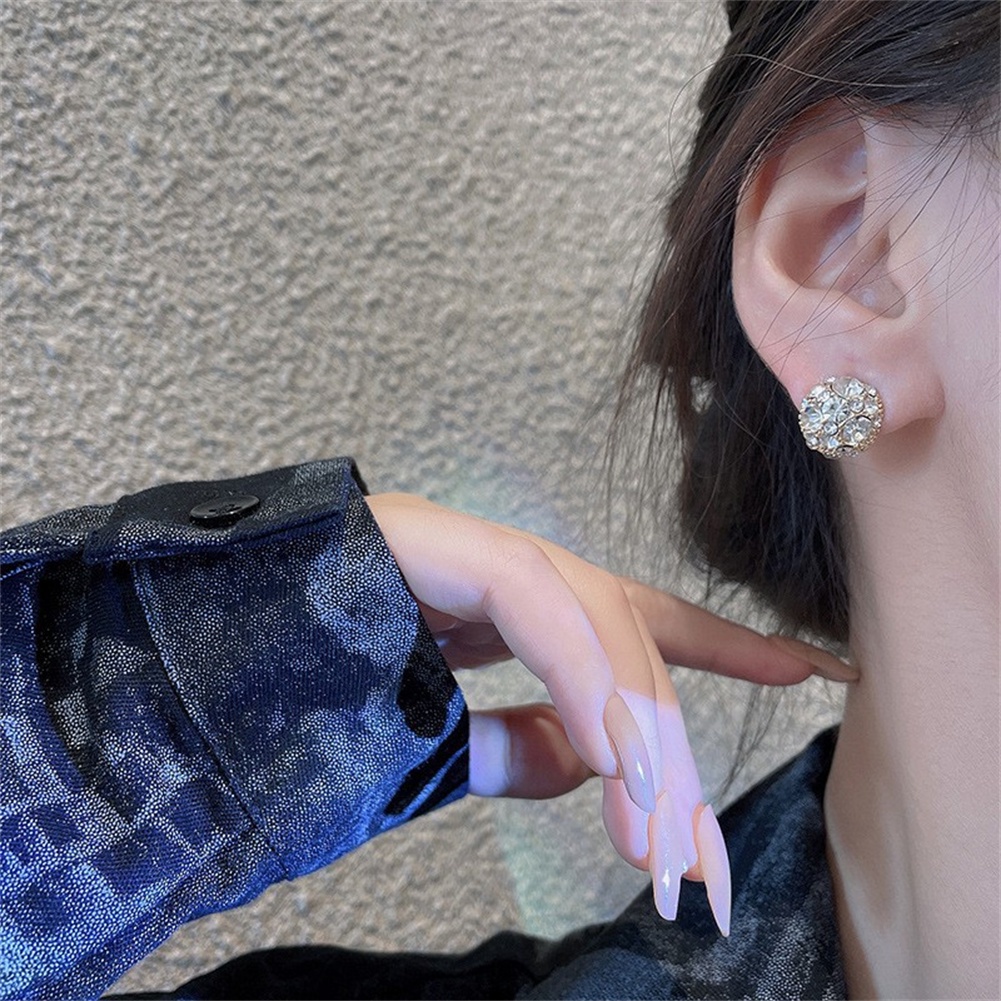 Anting Klip Magnetik Hias Berlian Untuk Wanita