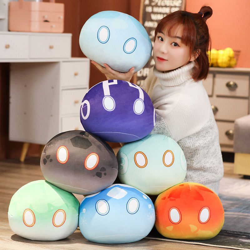 30cm Mainan Boneka Bantal Stuffed Plush Genshin Impact Slime Lucu Untuk Hadiah