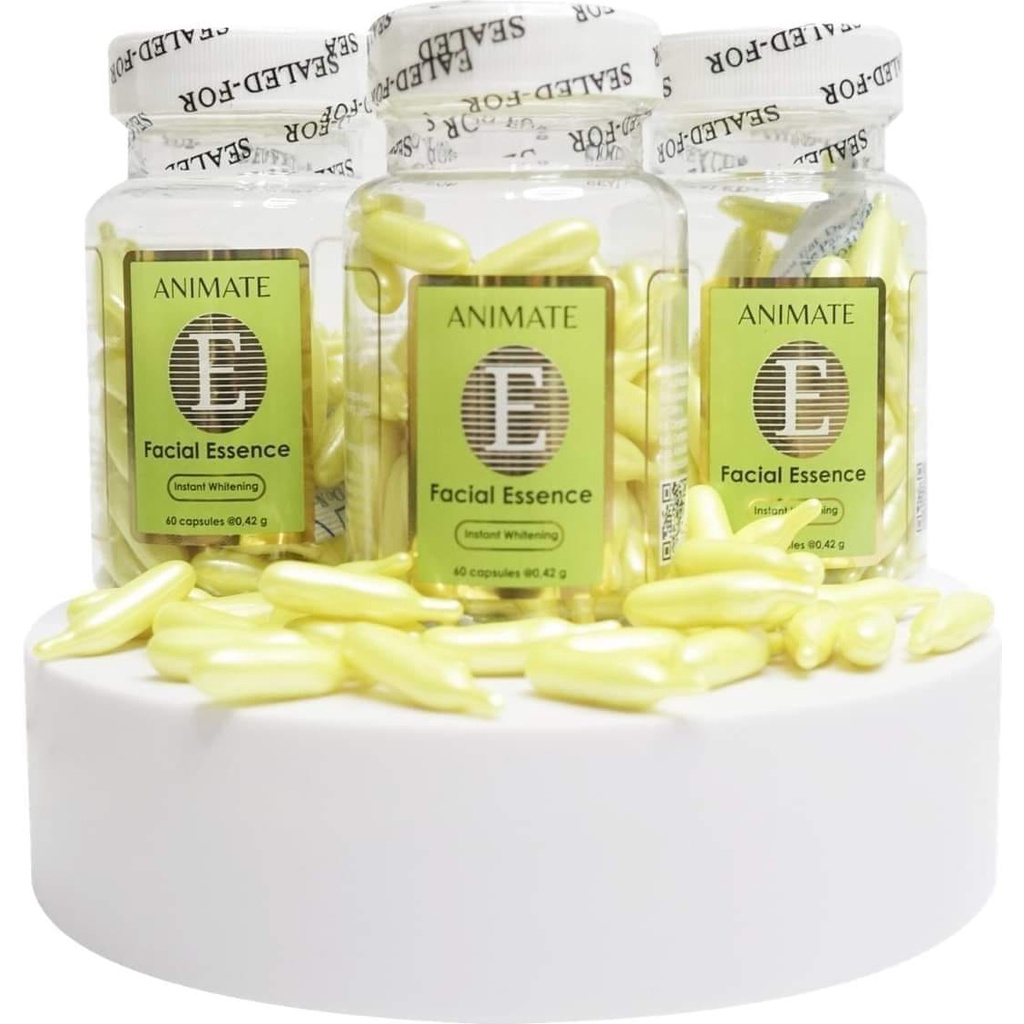 Facial Essense ANIMATE isi 60 capsul / Serum Vitamin Wajah Mencerahkan / Facial Essense BPOM Animate