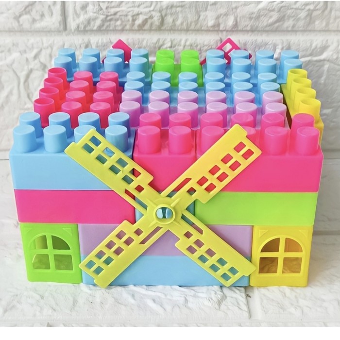 50pcs Mainan Edukasi Anak DIY Building Block Blok Balok Susun Puzzle