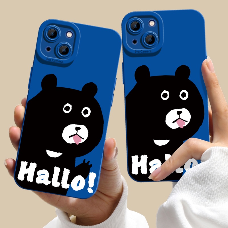 Soft Case Silikon TPU Motif Curte Bear Untuk IPhone 14 13 Pro Max 12 11 XS XR X Plus