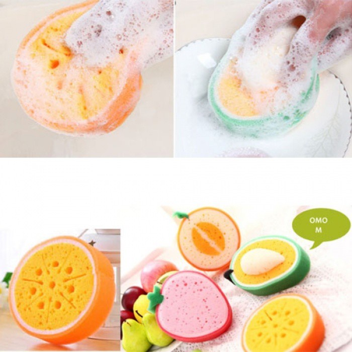 (snapcorner)FRUIT SPONGE - Spons Cuci Piring Bentuk Buah Tebal Fruit Sponge