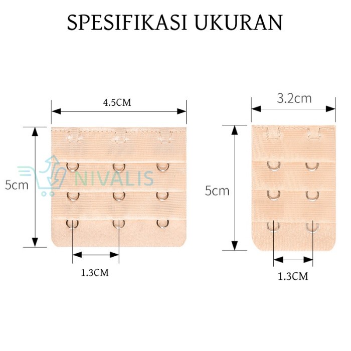 Terlaris Bra Extension Pengait Tali Bh 2 Baris 3 Baris Kaitan Bra 2 3 Kait