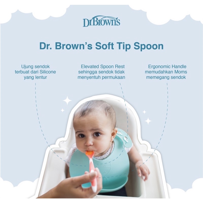 Dr.Browns Soft Tip Spoon / Sendok Makan Bayi [ Isi 2 / Isi 4]
