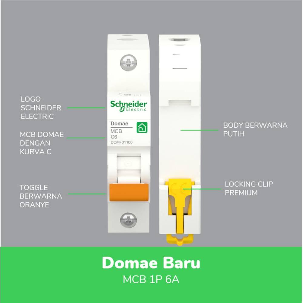 MCB SCHNEIDER DOMAE 1P C6A DOMF01106
