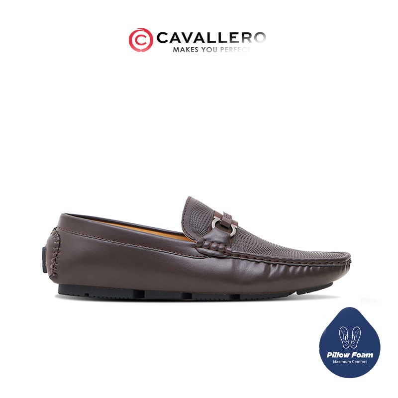 Sepatu Pria Casual loafers moccasin Cavallero Rafaello Coklat