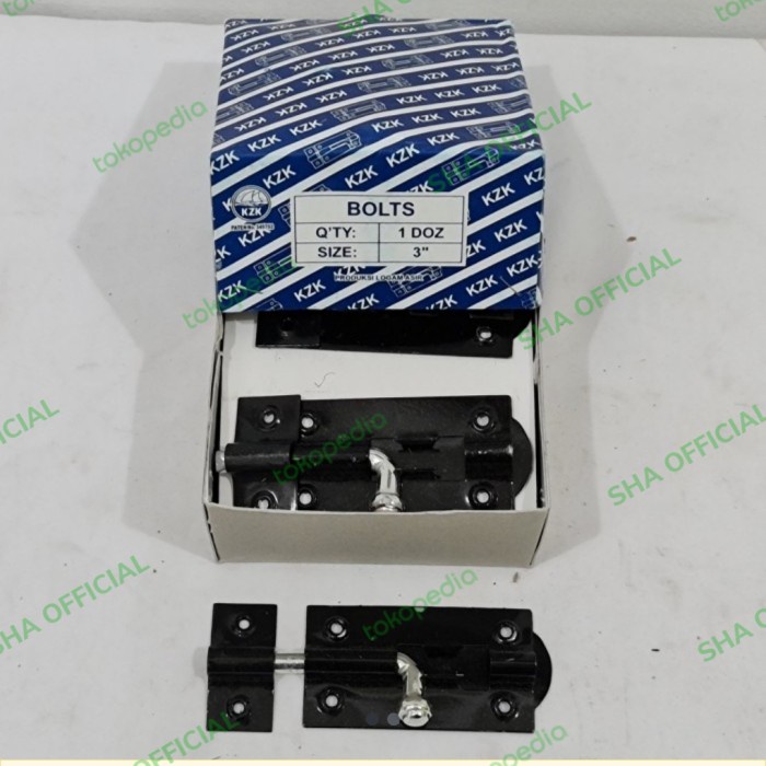 Grendel Hitam Double Plat 3" per lusin /Grendel Pintu /Grendel Jendela
