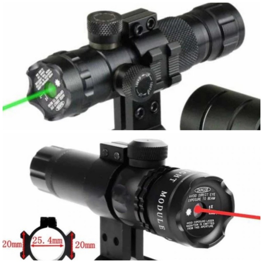 Laser Scope Red/ Green Dot Senapan Angin Nyala Titik Warna Merah Hijau