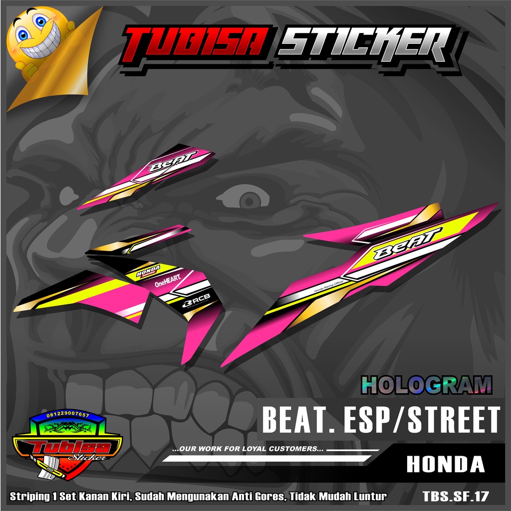 (COD)STIKER STRIPING VARIASI BEAT ESP/STREET PREMIUM STICKER MOTOR BEAT ESP/STREET TBS 17