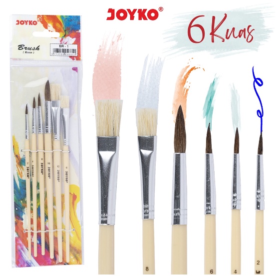 

Kuas JOYKO Lukis BR-1 1Set Isi 6 Pcs