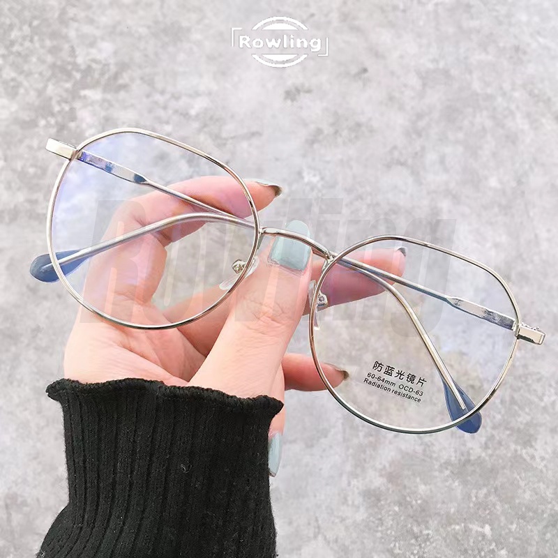 Rowling(ka-290)Frame Kacamata Retro Terbaru Poliatur tidak teratur Wanita Pria Import anti Radiasi Blue Light Kacamata Fashion