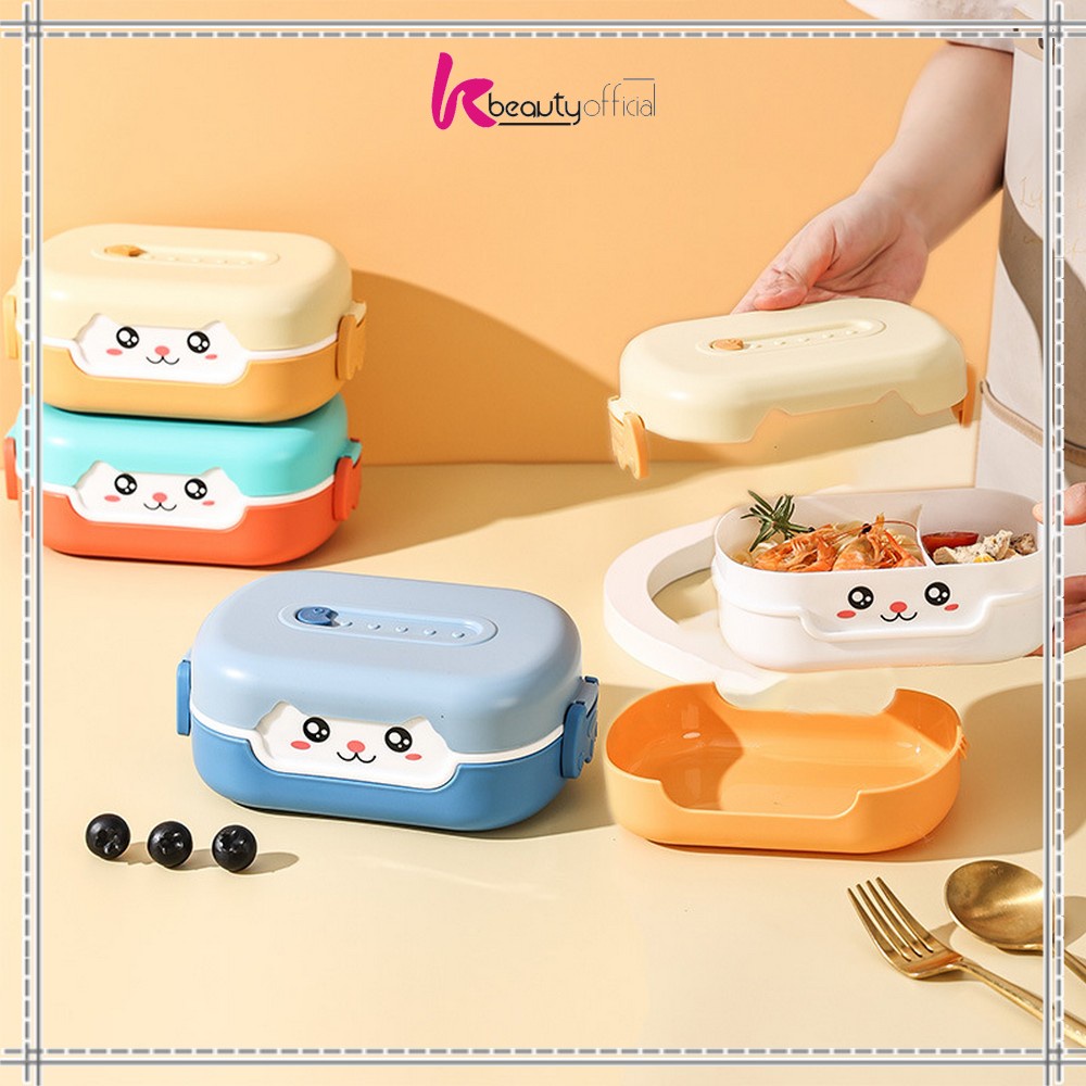 KB-C714 Kotak Bento Lunch Box Karakter Kartun / Kotak Makan Siang Anak Set BPA FREE Tempat Bekal Anti Tumpah