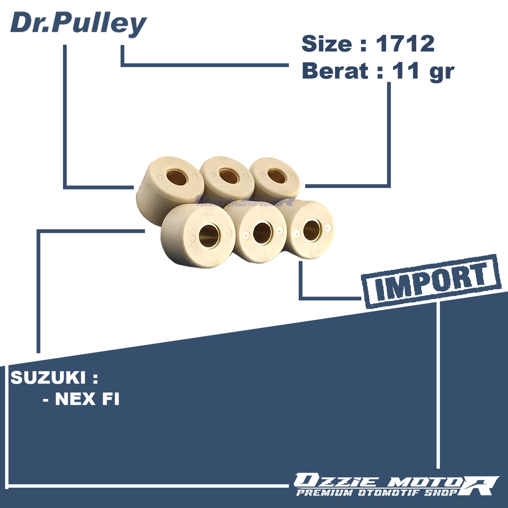 DR PULLEY 1712 ROLLER SUZIUKI NEX FI 11gr ORIGINAL 100%