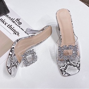 Sandal Hak Tinggi Wanita 9cm High Heels Import Cewek Kristal Hak Runcing Spatu Heel Pesta Elegant SH-031