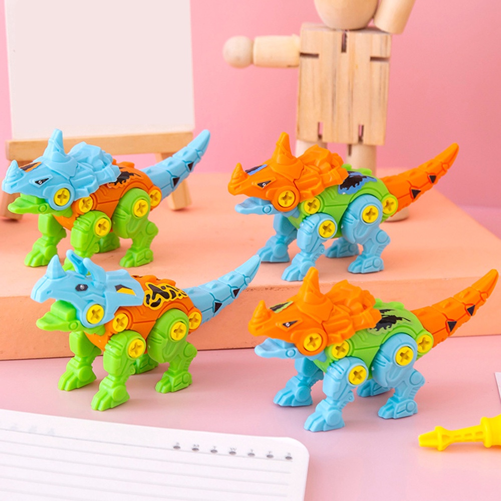 【COD Tangding】Mainan Rakitan Kombinasi Dinosaurus Tyrannosaurus Deformation Diy Untuk Edukasi Anak