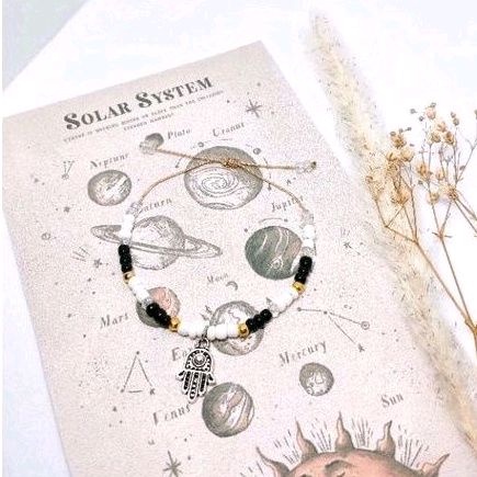 AMARA - Gelang Handmade Charm Pendant Hamsa Hand Bracelets Manik Mote