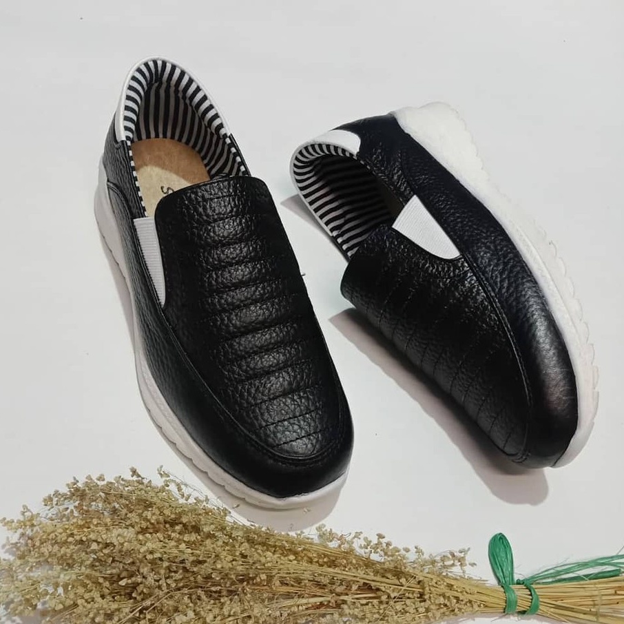 Sepatu wanita wedges kulit asli papirut sukaregang garut