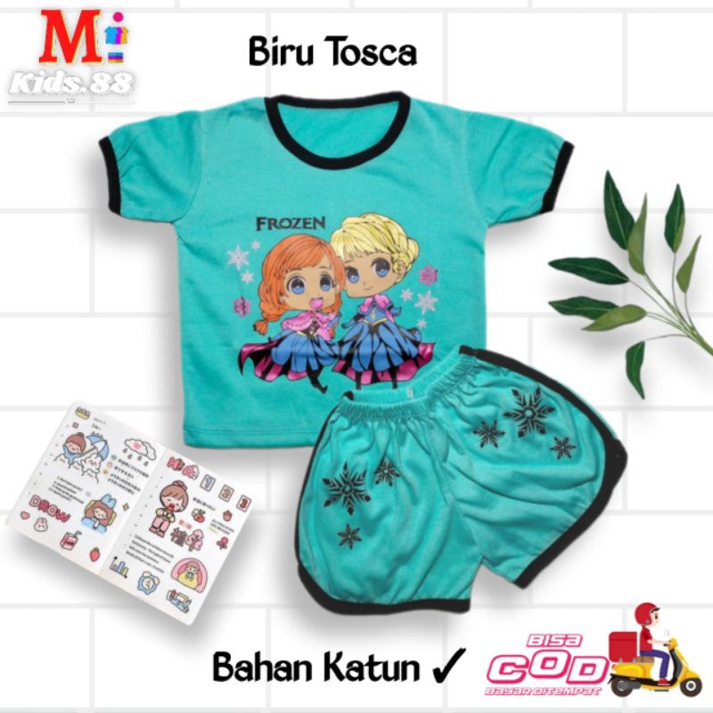 Setelan Playset Cupa Cup Baju Anak FROZEN/Set Anak Balita/Set Anak Unisex Buat Usia 0-4 tahun