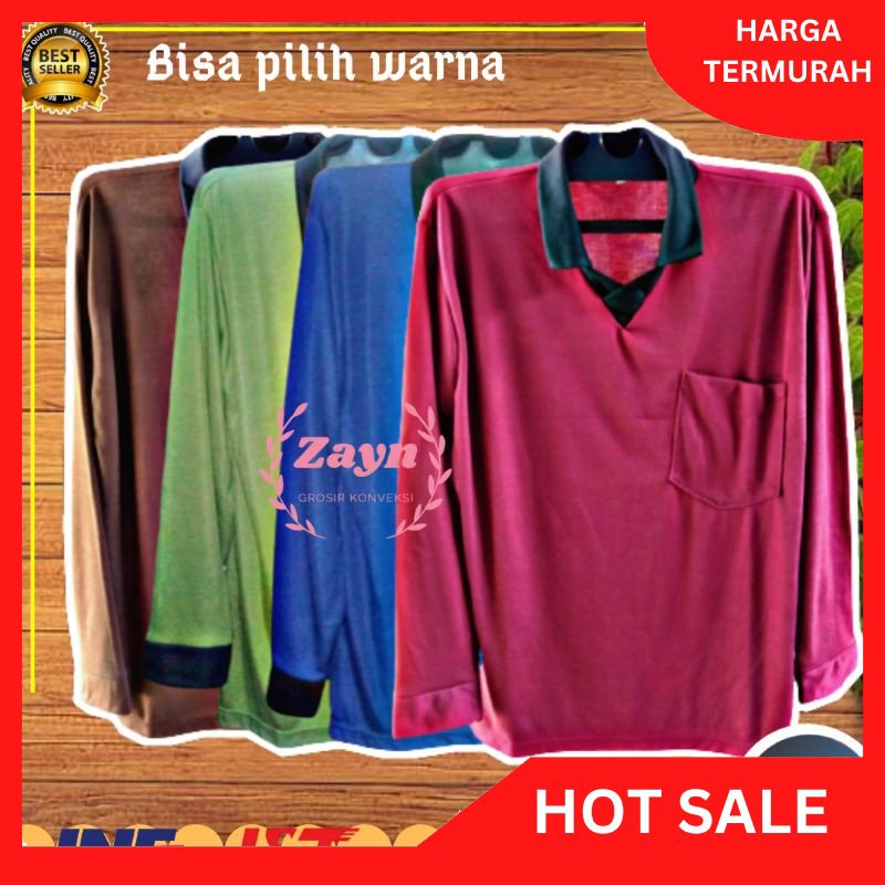 Baju kerja kaos Tani lengan panjang kerah kaos basahan sawah petani proyek lapangan murah sawah