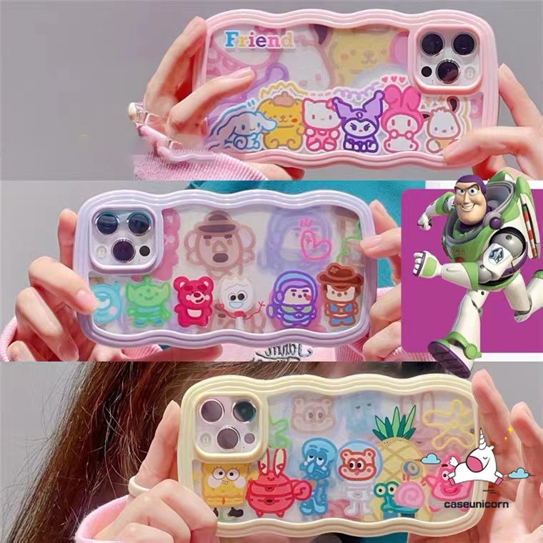 Untuk Realme C55 C30 C53 C21Y C33 C11 C12 C15 C25Y C35 C25s C25 C20 C20A C3 C17 Realme 10 6i 5i 5 5s 8i 8 Pro 7 7i 9 9pro+ C1 Binatang Disney Lucu Wavy Edge Soft Case Shockproof Sarung