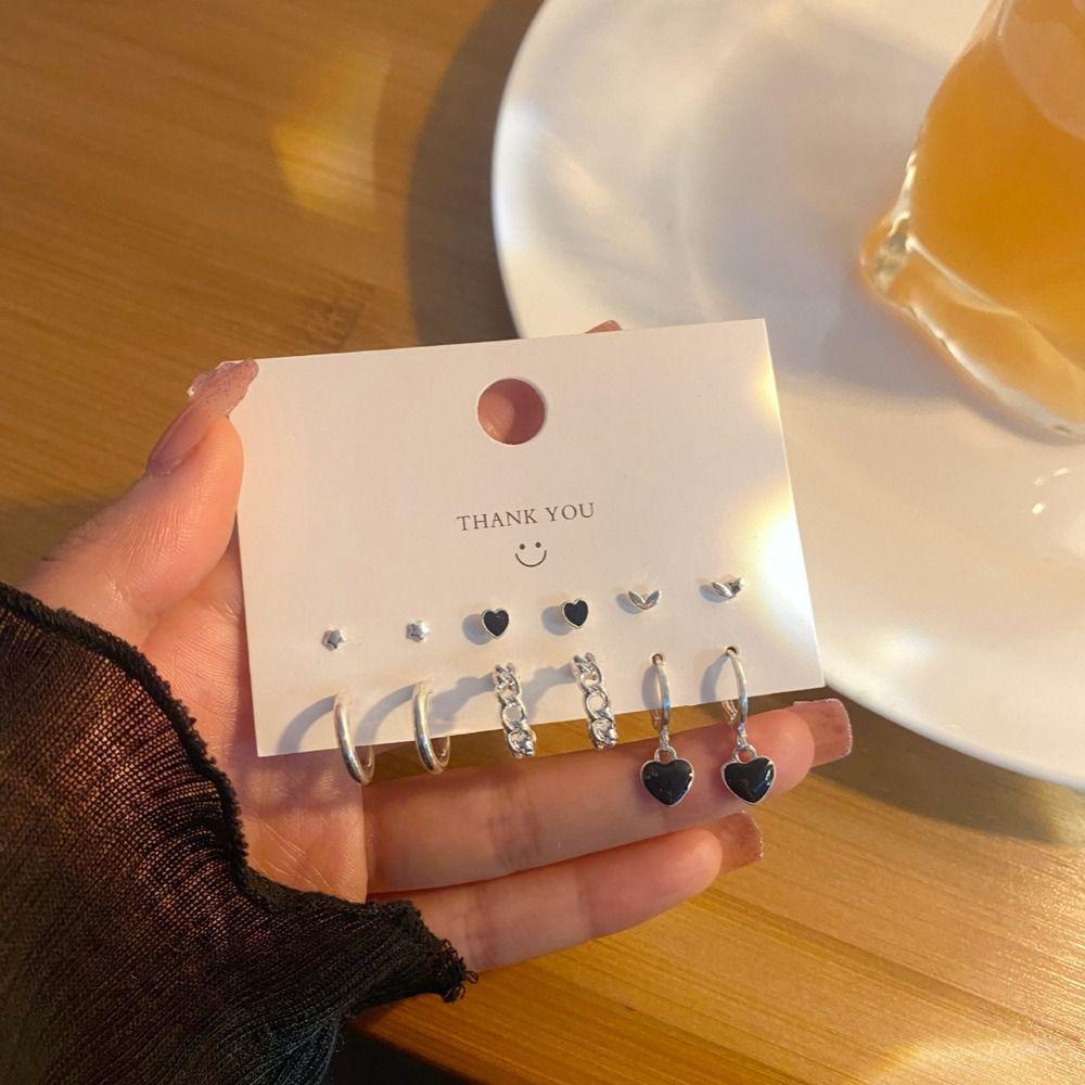 Mxbeauty Wanita Menjuntai Anting Kreatif Lady Star Anting Liontin Dasi Kupu-Kupu Tembaga Motif Kotak-Kotak Fashion Hoop Earrings