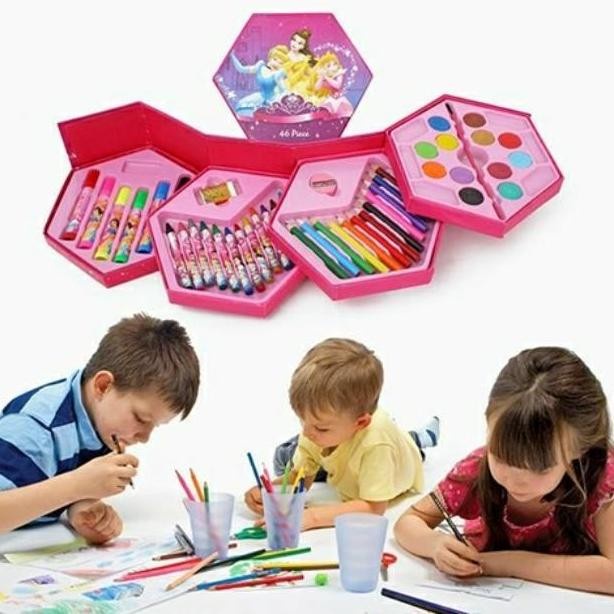

Crayon Set Karakter 4in1 Isi 46pcs - Alat Set Menggambar Melukis