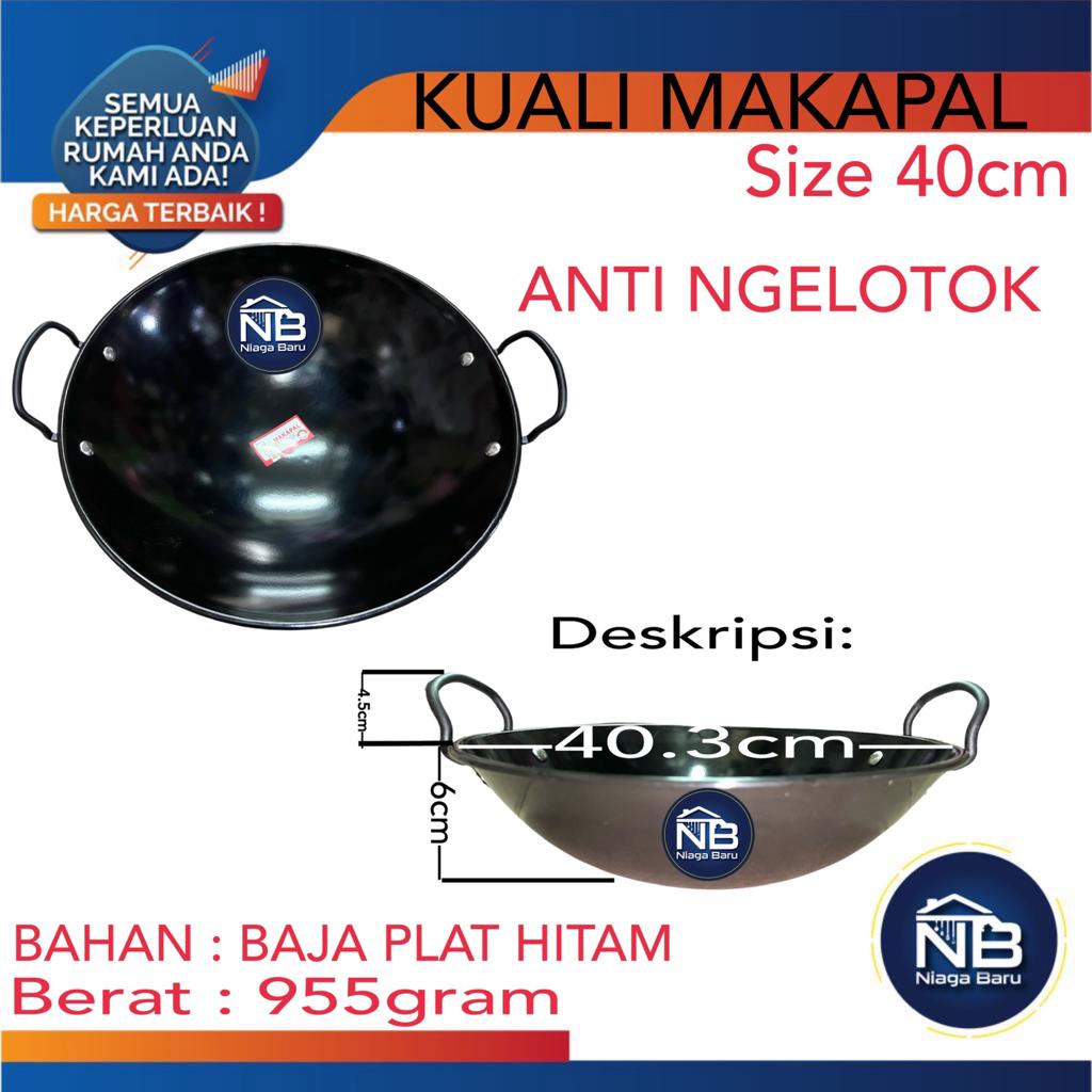 Kuali Besi Hitam Makapal 40 cm Wajan Hitam 40 cm