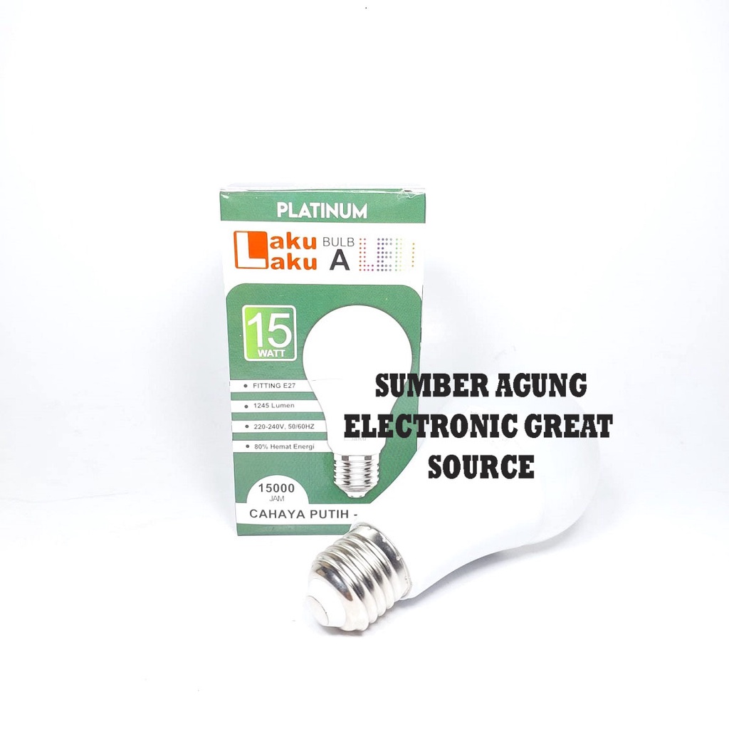 Lampu Platinum Bulb A Laku Laku 15W 15 Watt 6500K Cahaya Putih
