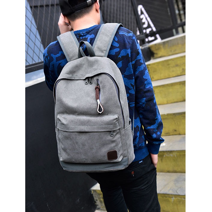 Millenial Comfortable Canvas Bag Tas Pria Sekolah Kuliah Kerja Include For Laptop Spacious Daily Bag - RK024