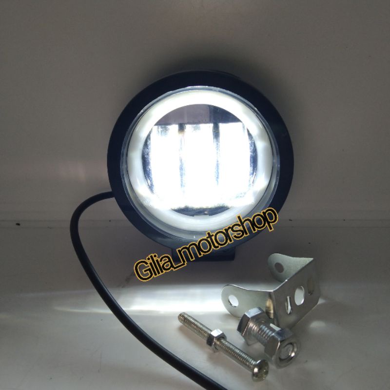 Lampu LED tembak eye 3 LED 4D Daymaker lampu utama kuning dan putih 30 watt Universal