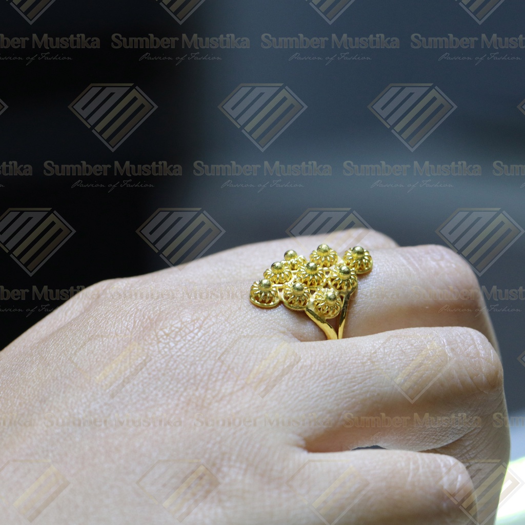 Cincin Emas Model Kembang Wajik 24 karat