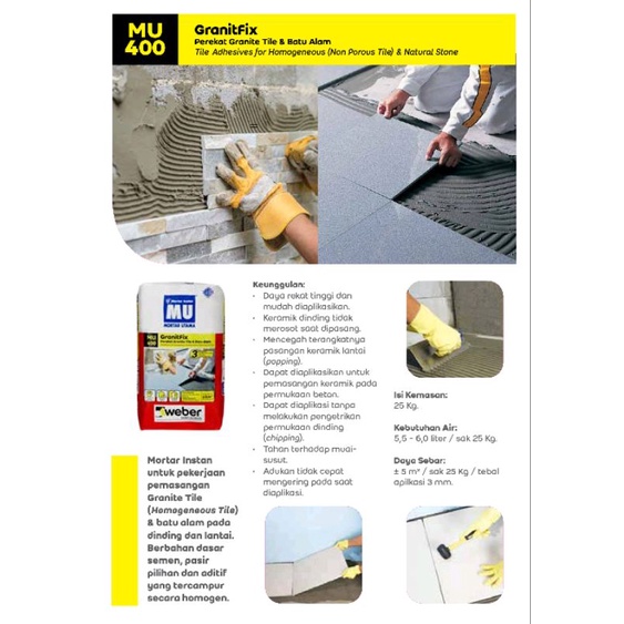 Mortar Utama 400 Kemasan 25 KG