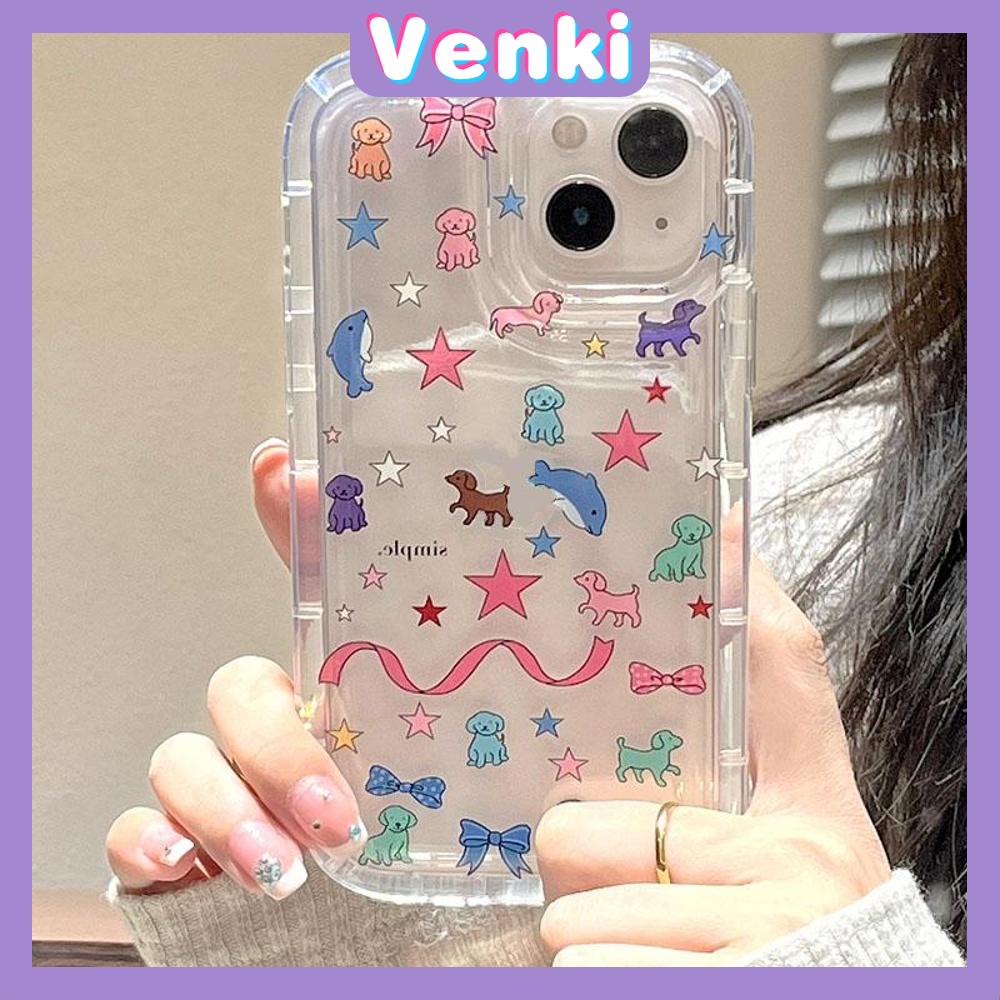 Case For iPhone 14 Pro Max TPU Soft Jelly Airbag Case Cartoon Cute Animals Clear Case Camera Protection Shockproof For iPhone 14 13 12 11 Plus Pro Max 7 Plus X XR