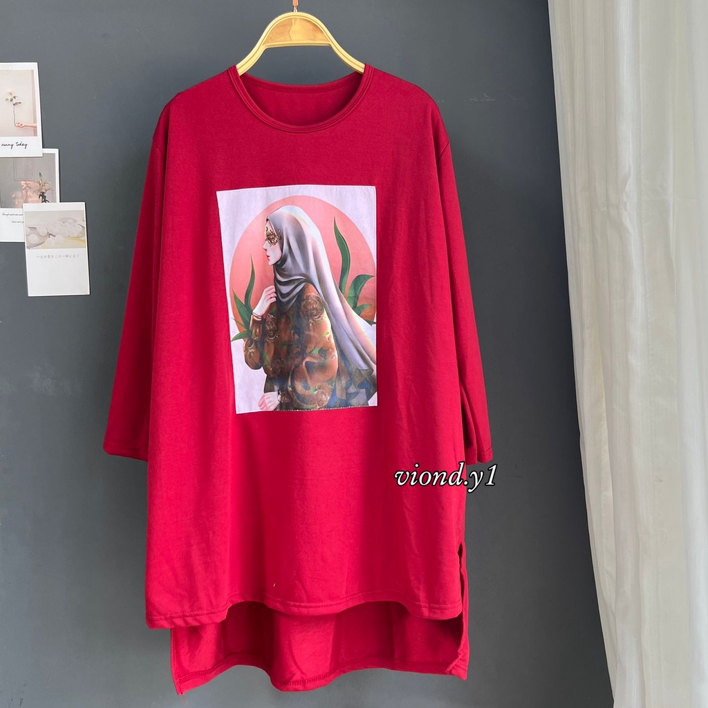 Baju Wanita / Tunik Cewek Lengan Panjang / Kaos DTF Hijab Wanita Terbaru (COD)