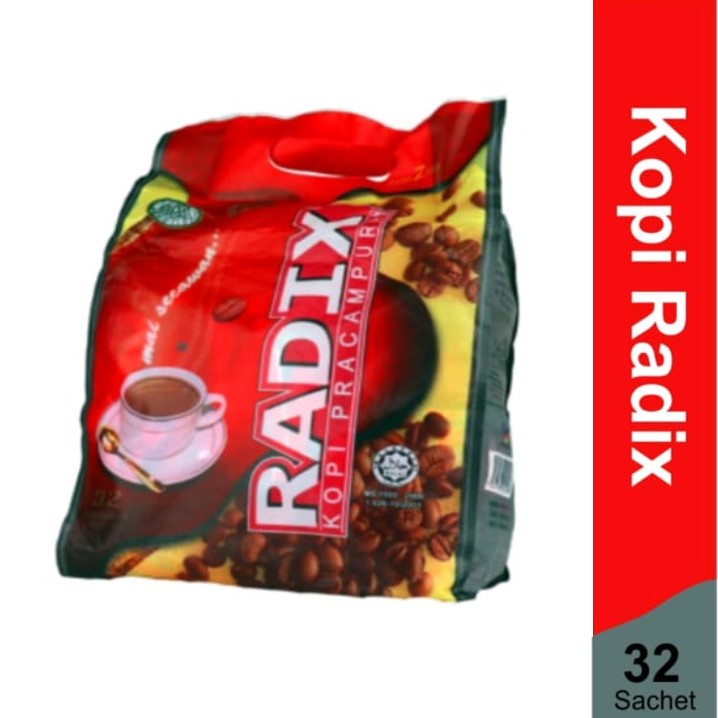 Kopi Radix Pracampur (Premix) isi 32 sachet / Radix Diet / Radix kunyit hitam / kopi herbal