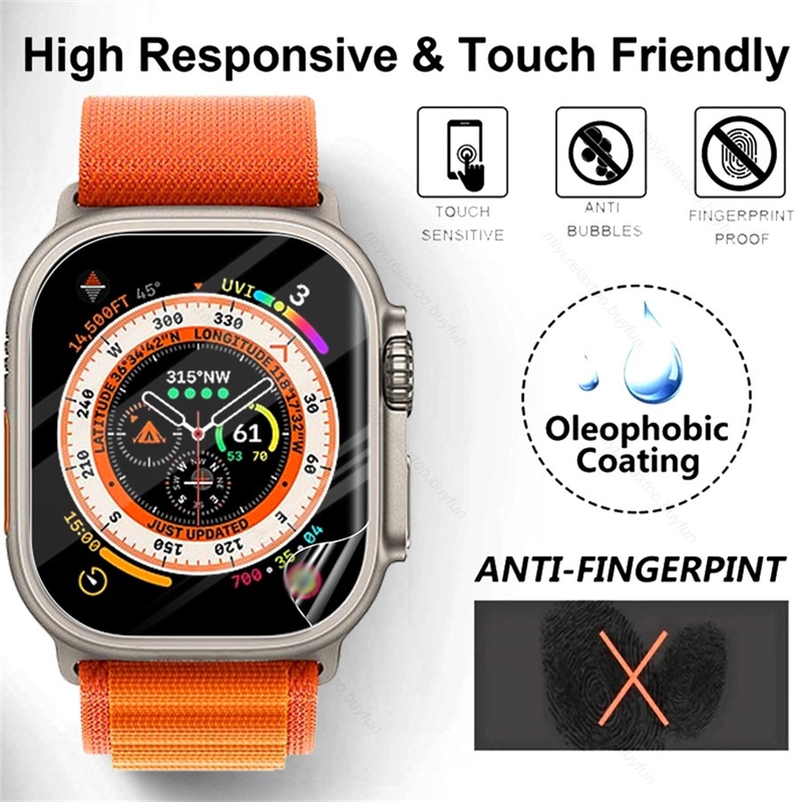 1 Pc Pelindung Layar Hydrogel HD Bening Anti Gores Bahan TPU Untuk Apple Watch